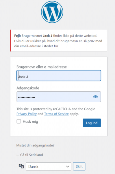 serieland login problem 01.png
