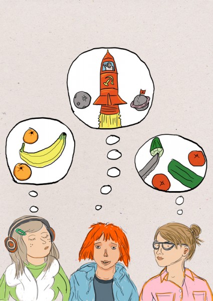 Girls love fruit, vegetables and deep space exploration.